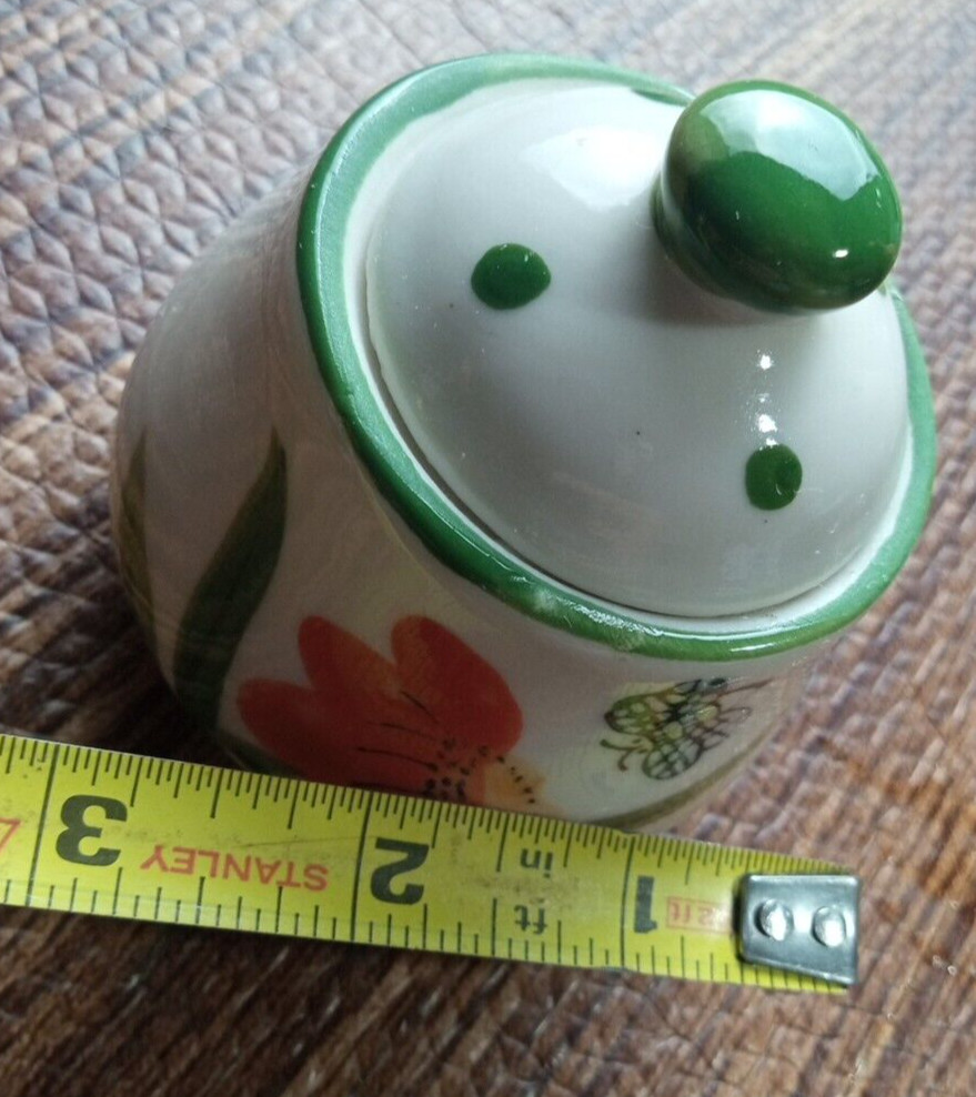 Ceramic Flower Sugar bowl 3 1/4"