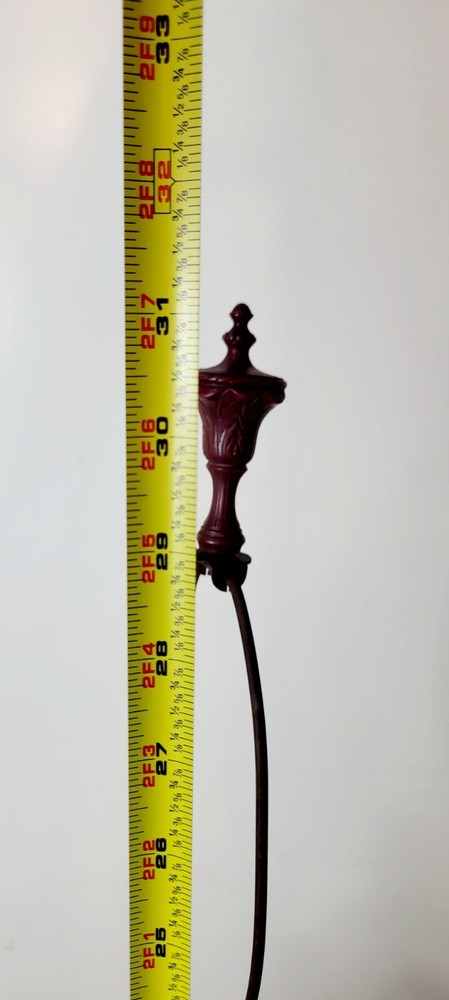 Vintage Red Ceramic Victorian Flower Table Lamp