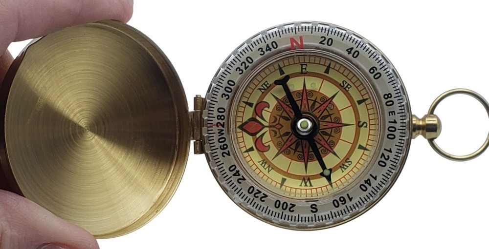 Metal Pocket Compass Nautical Navigation Instrument READ