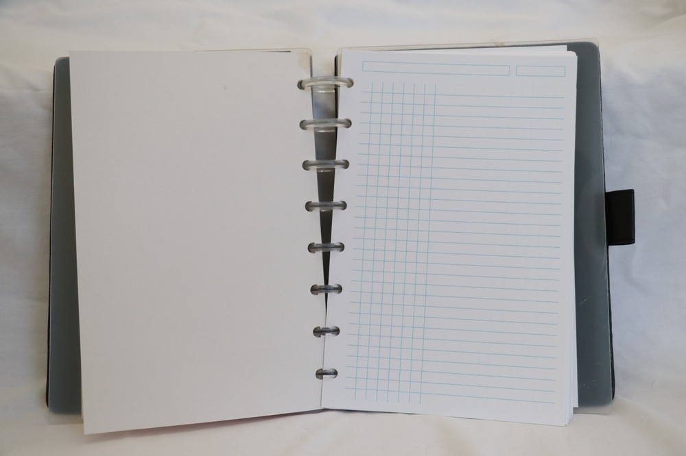Leather Junior Circa Notebook Master Agenda Weekly Disc Black Leather Never Used
