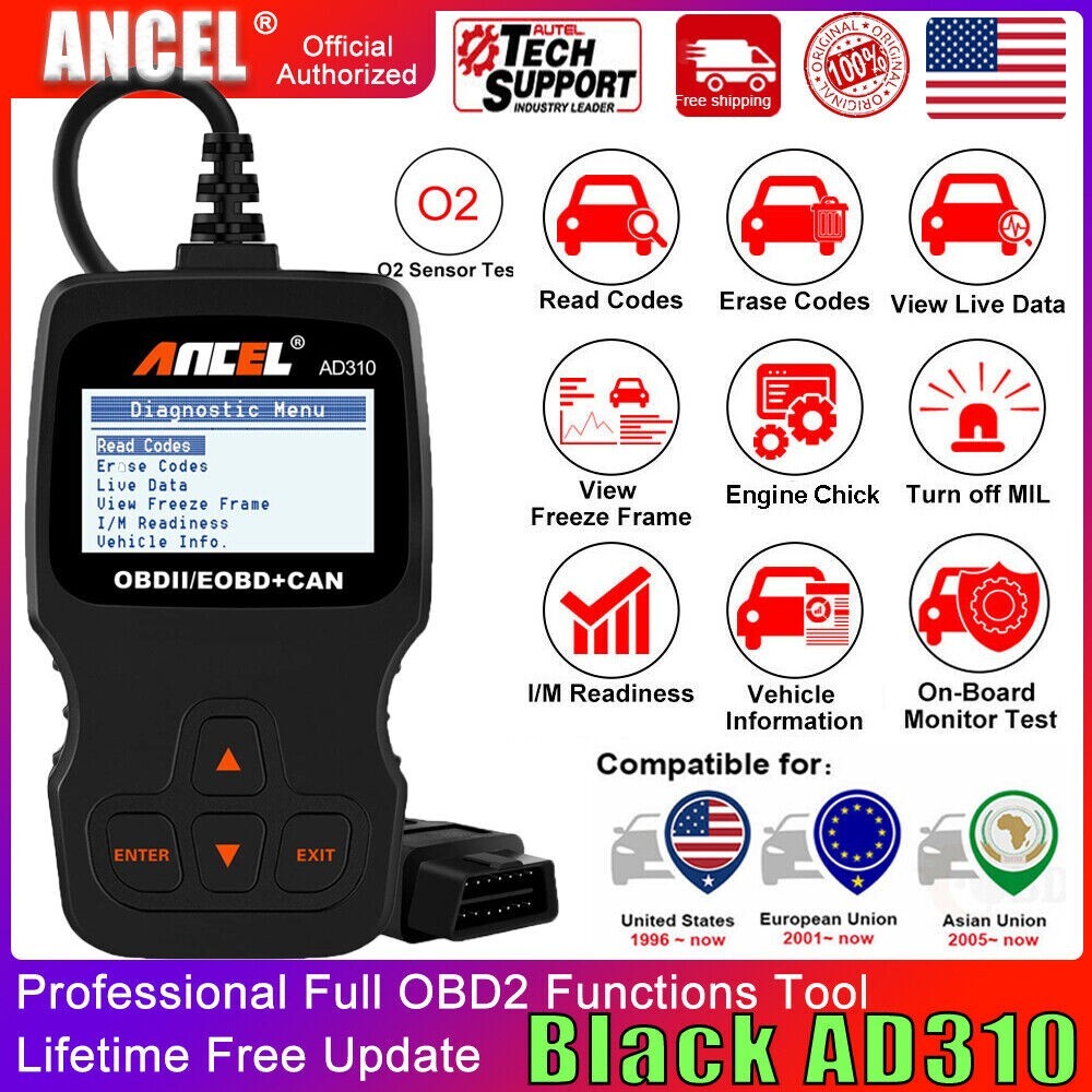Alfa Romeo OBDII OBD2 Car Fault Code Service Reader Reset Scanner AD310 Tool US