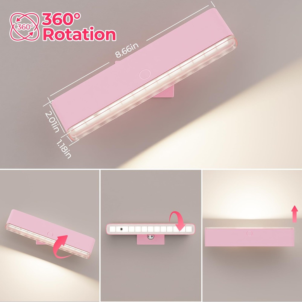 Wireless Vanity Light 4000mAh Rechargeable CCT Modes & Dimmable - Makeup Lamp