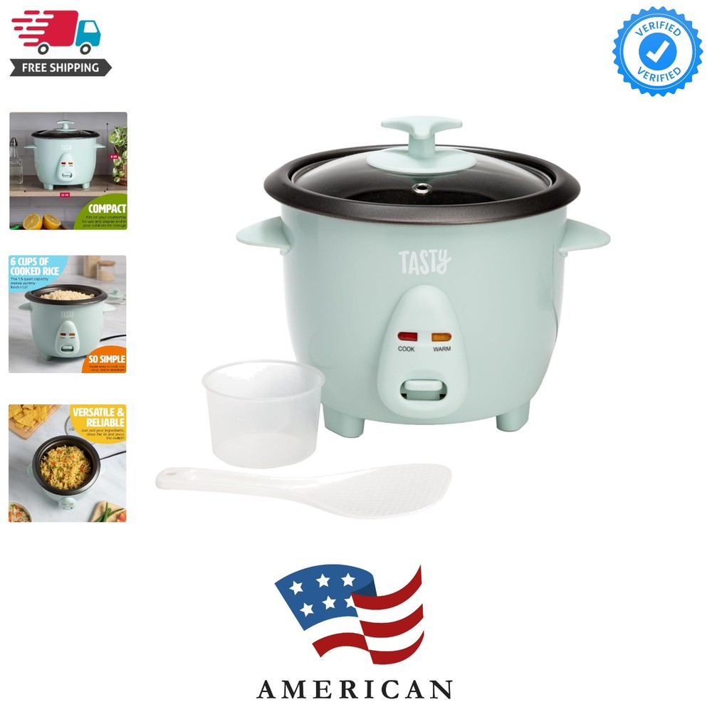 Mini Rice Cooker with Removable Nonstick Bowl and Auto Keep Warm Function, Gr...