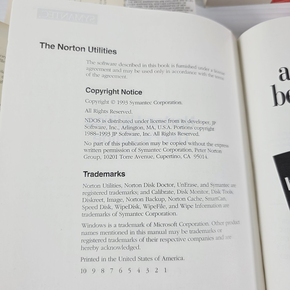 The Norton Utilities New Version 7.0 1993 Symantec