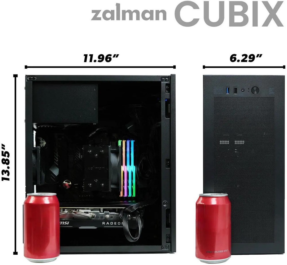 Zalman CUBIX Compact mATX ITX PC Case Black - OPEN BOX