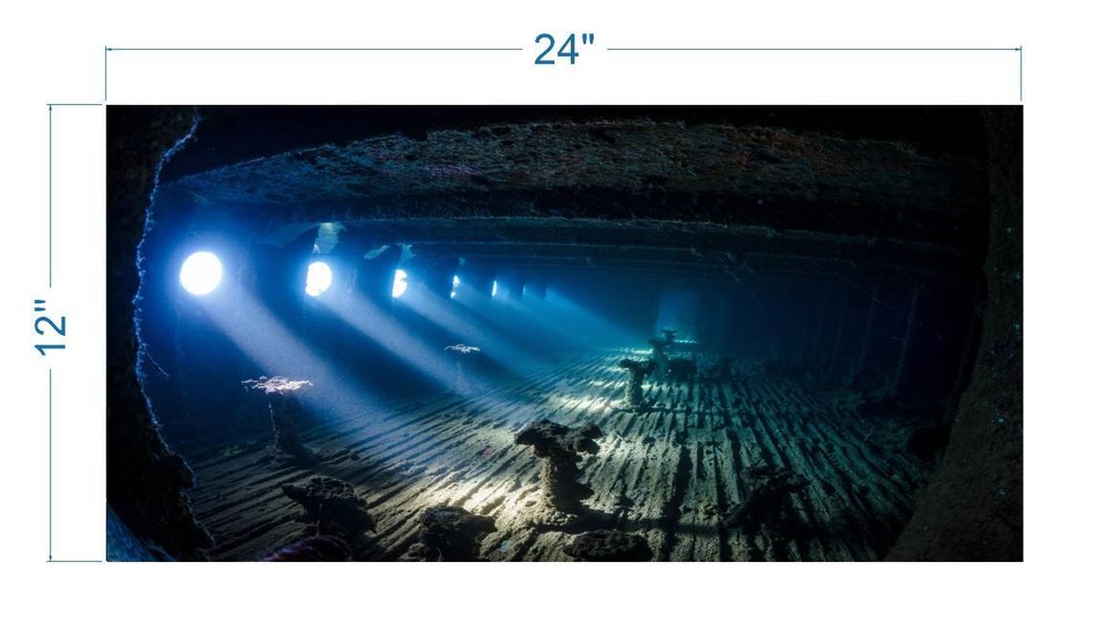Sunken Ship Aquarium Glass Backdrop Aquarium Background #001