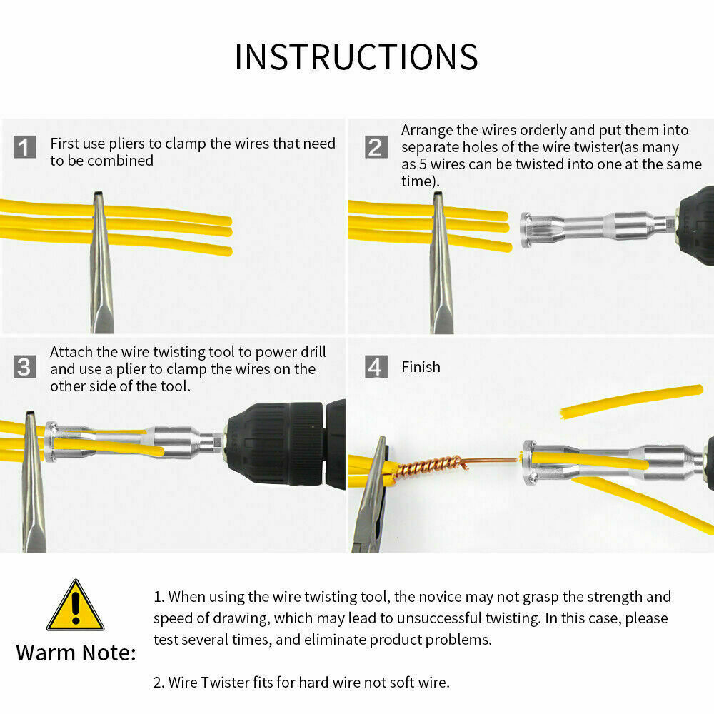 Cable Connector Wire Twisting Tools Stripper Twist Power Drill Driver Tool