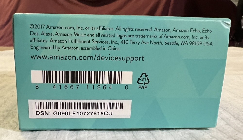 Amazon Echo Dot 2nd Generation White NIB (Open Box)