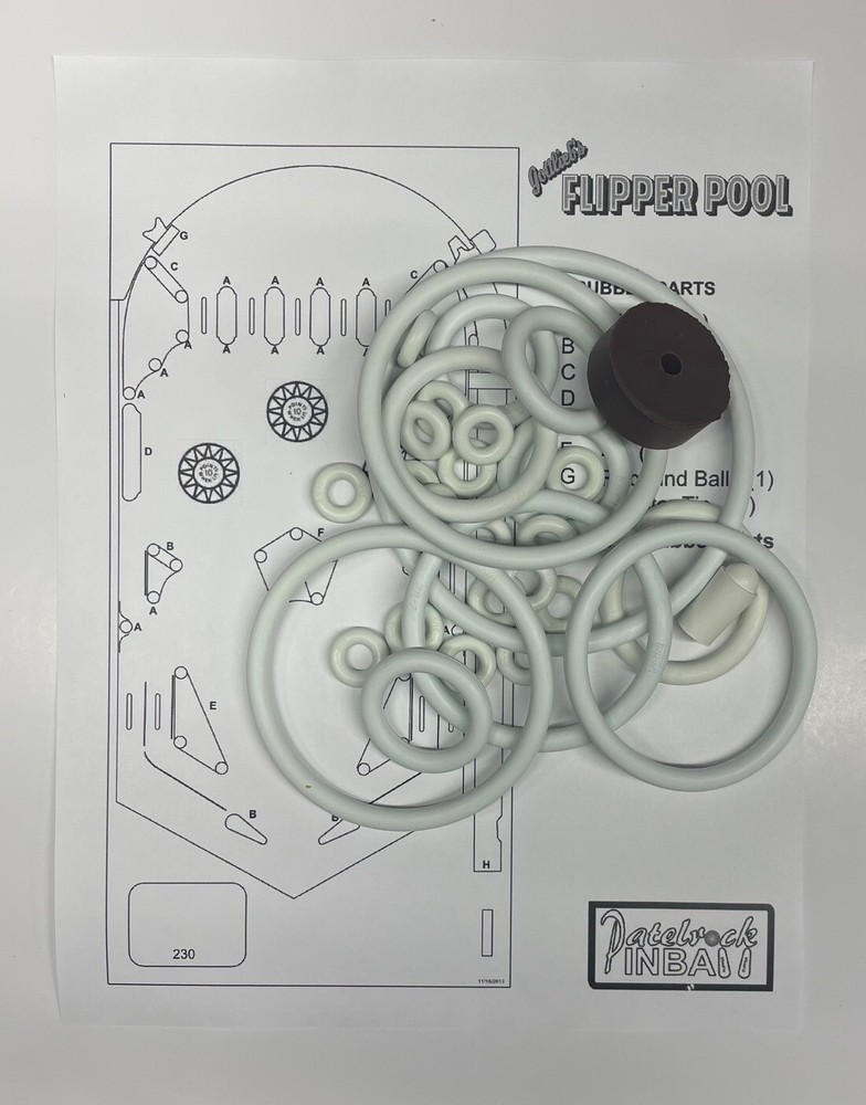 1965 Gottlieb Flipper Pool Pinball Machine Rubber Ring Kit