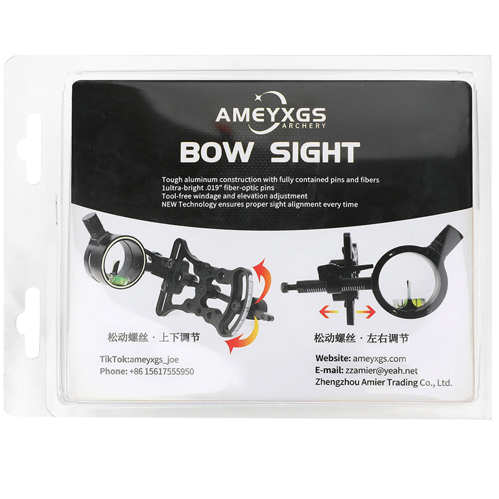 Compound Bow Sight 1 Pin .019" Single Pin Adjustable Archery Hunting Target