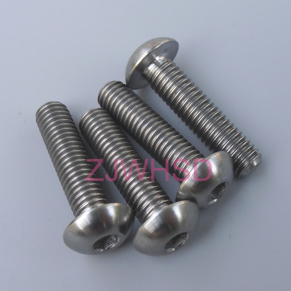 4pcs M5 x 20 mm Titanium Ti Screw Bolt Allen Hex Socket Button Head / Bicycle