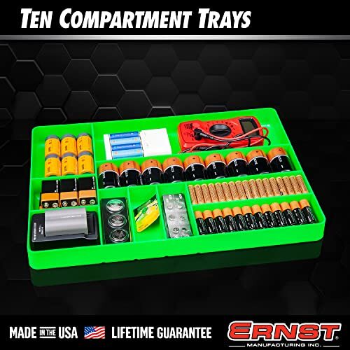Ernst 5018 11 x 16" 10 Compartment Tool Organizer Tray - Green