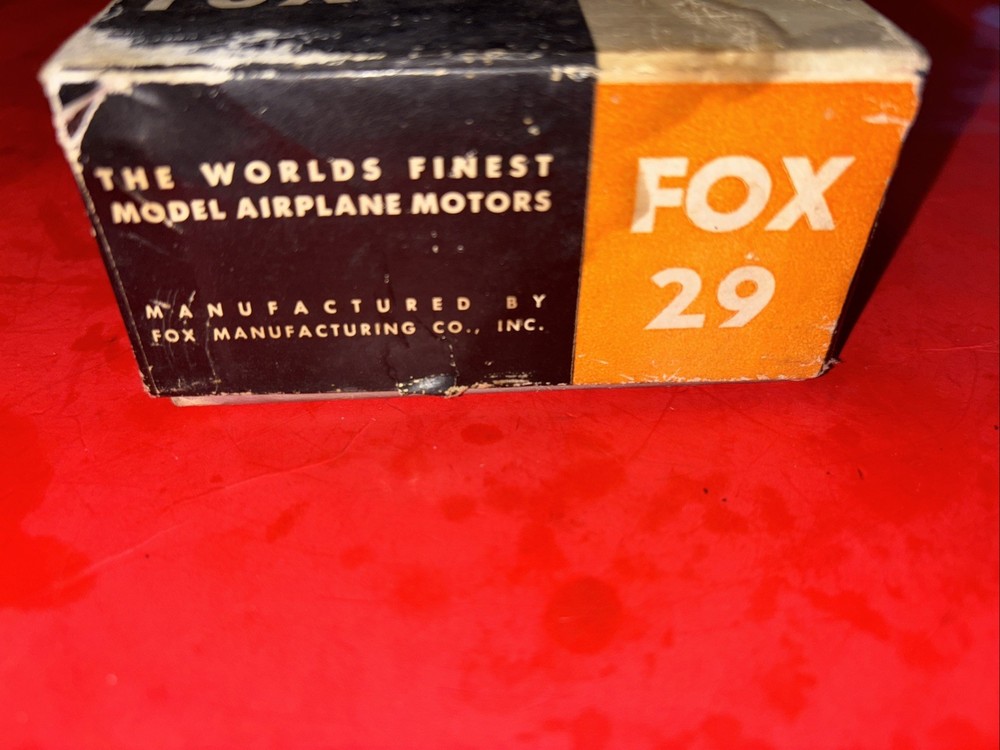 FOX 29 C/L ENGINE COMPLETE WITH STUFFER BACKPLATE # 114 IN BOX