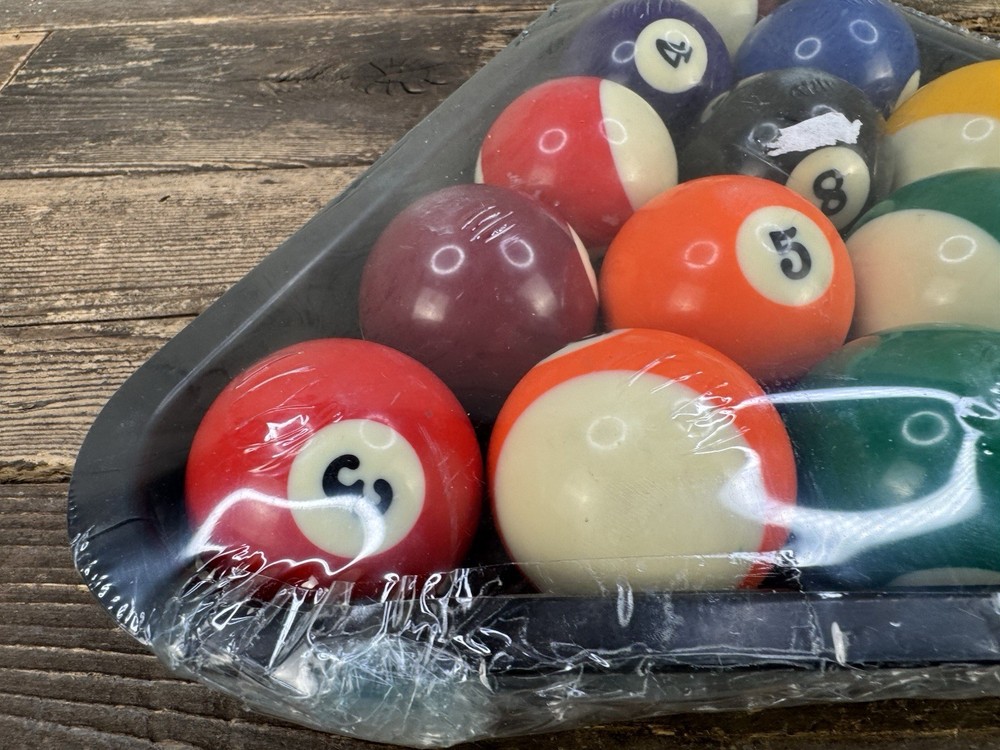 Vintage Pool Ball Set With Rack