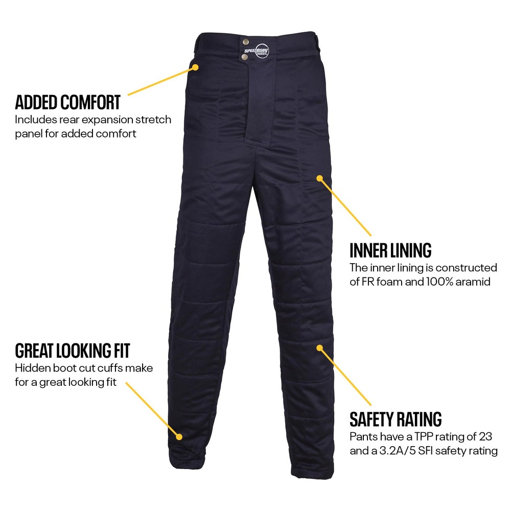 Speedway Endurance II Driving Suit Pants Only, 2-Piece Black