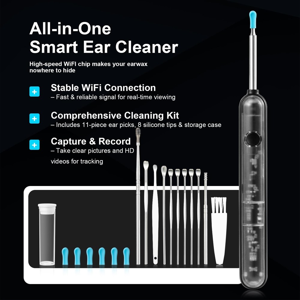 FoxSync 5MP 2560x1920 HD Ear Wax Removal Tool with Camera – Includes...