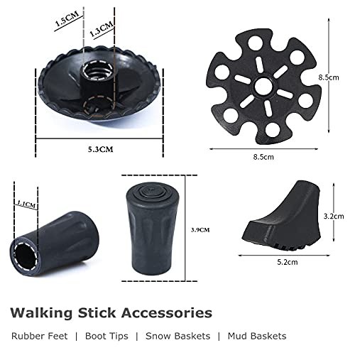 Walking Stick Tips Rubber 4 Pack Trekking Pole Tips_4pcs