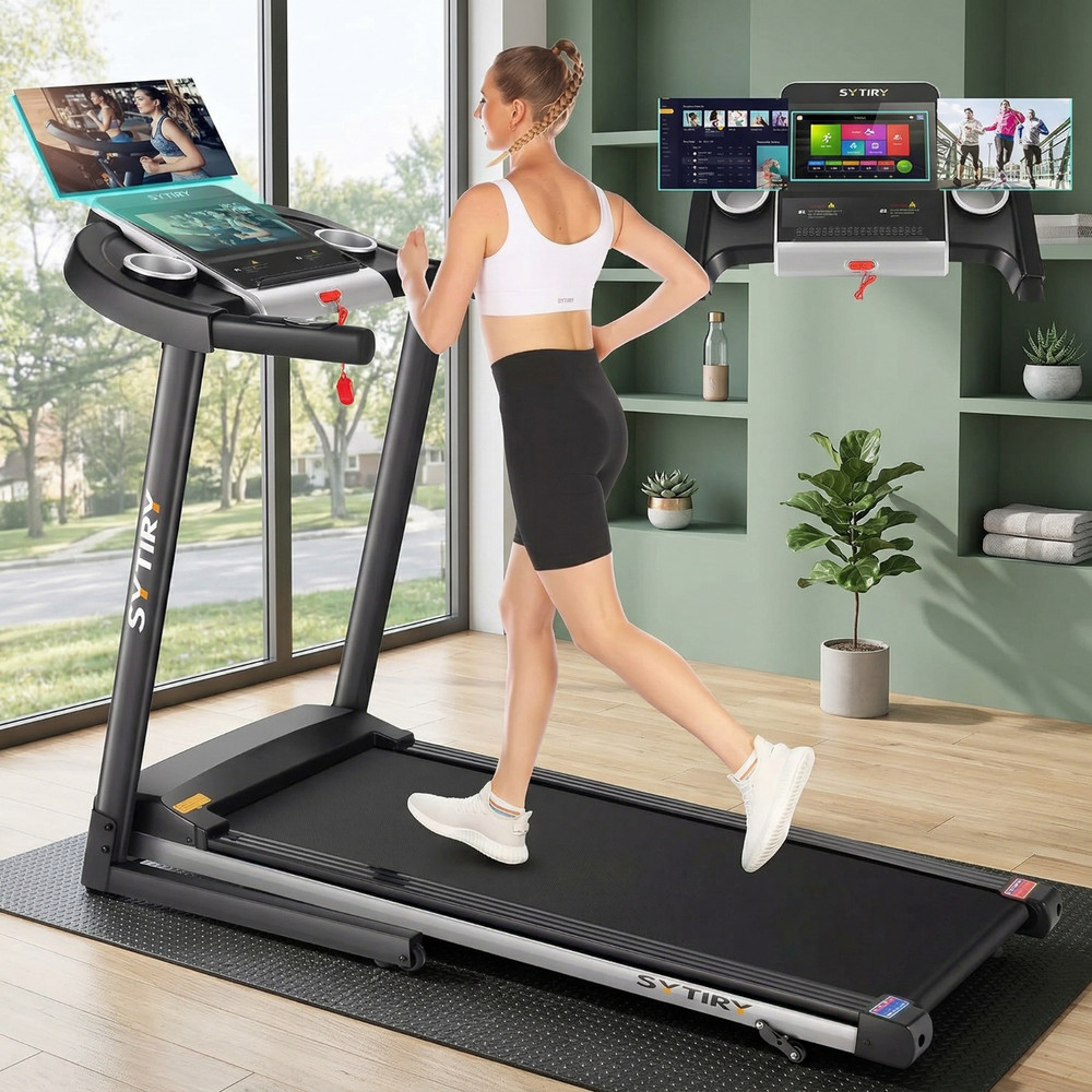 *3.5HP Folding Treadmill with 7-layer Running Belt & Bluetooth Fidelity Speaker*