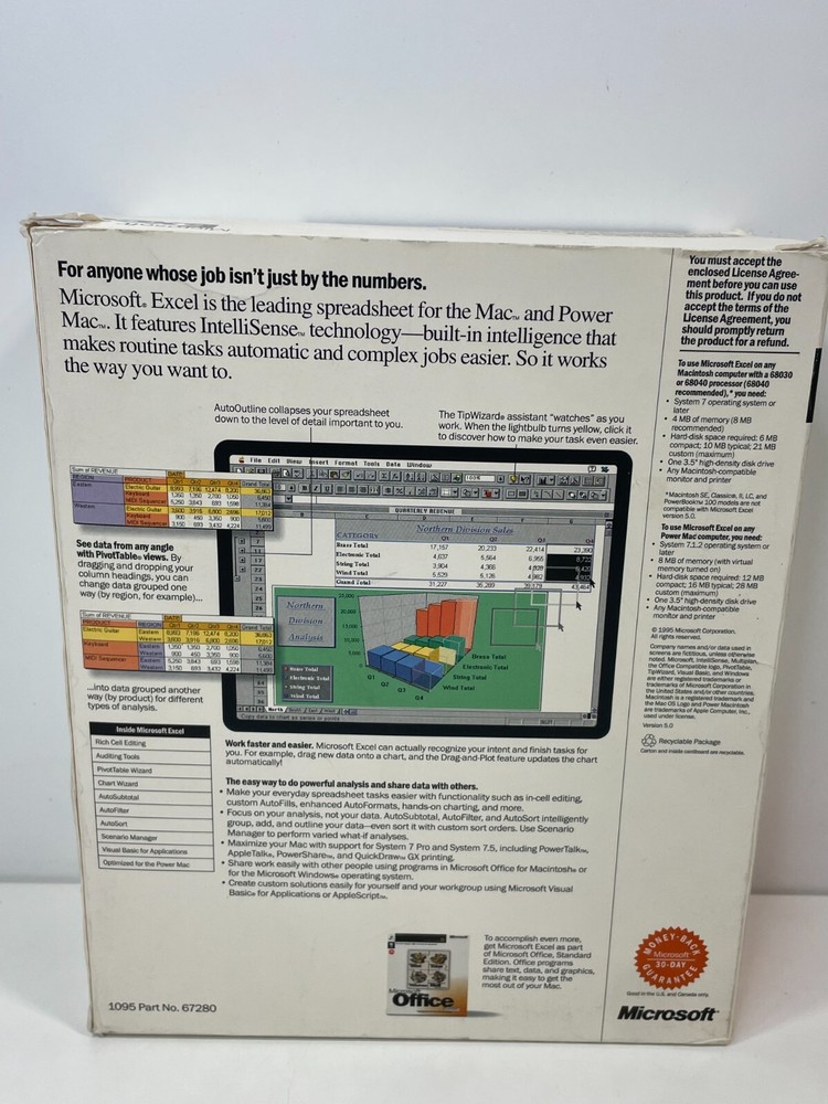 Vintage Microsoft Excel 4.0 Floppy Disks (14-Disks) for Macintosh Software 1985