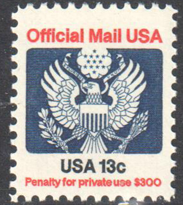SC#O129 - 13c Official Mail Single MNH