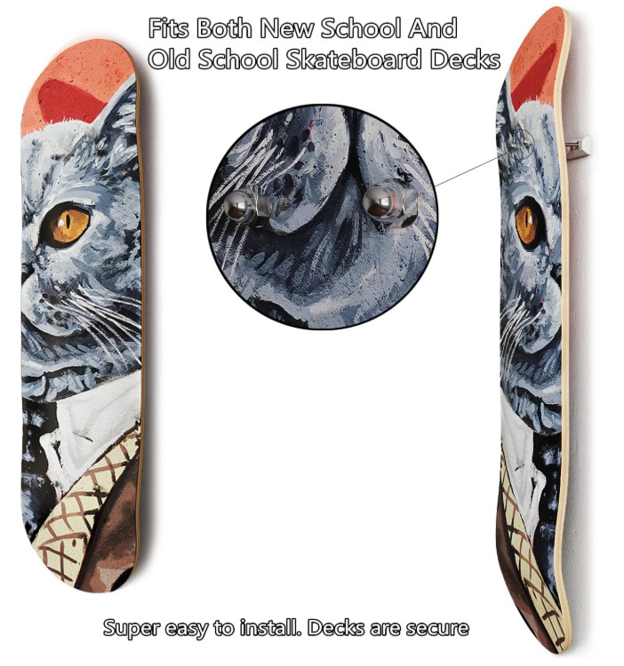 Alumy Skateboard Deck Display Wall Mount,Skate Deck Display Wall Mount 1PACK