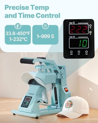 Hat Heat Press Machine with 2 Interchangeable Platens, Precise Temp Control for
