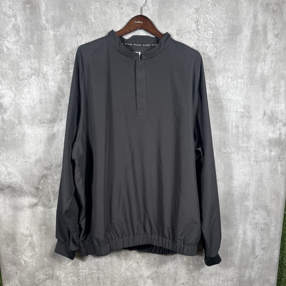 Footjoy Pullover Mens XXL Snap Black Golf Windbreaker Performance