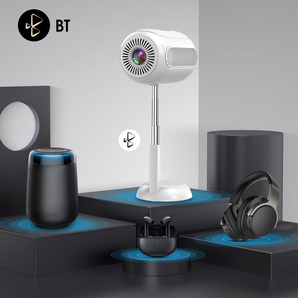 Auto Keystone 1080P Wifi Projector Android Bluetooth Home Video Smart Projector