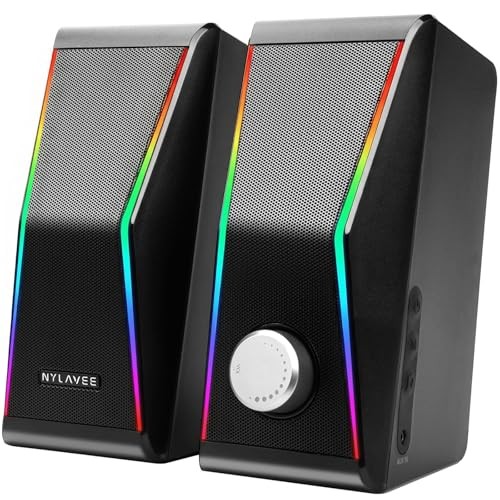 Computer Speakers for Desktop PC, 14W AC Powered PC Speakers with Bluetooth &