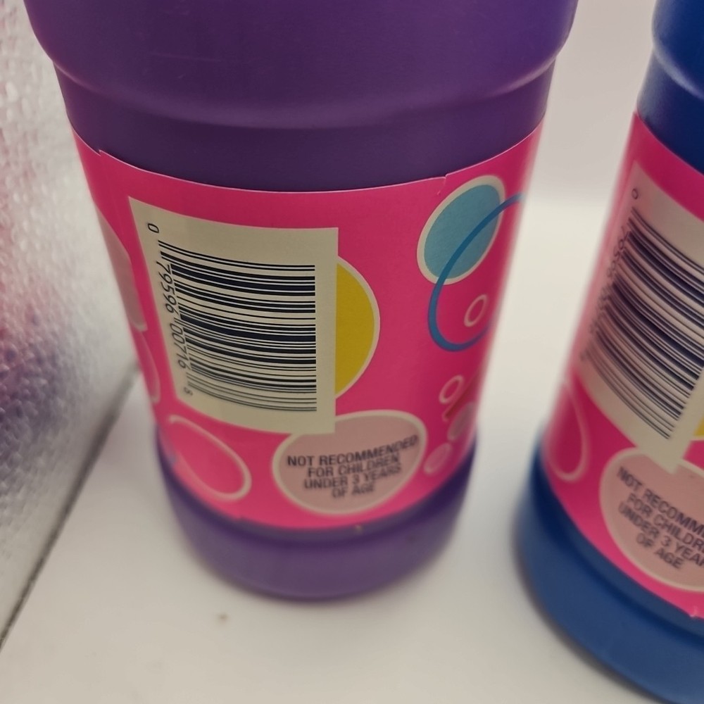 Two Vintage Bubble Joy Bubble Solution 16 Oz. Bottles W/ Plastic Wand Sealed