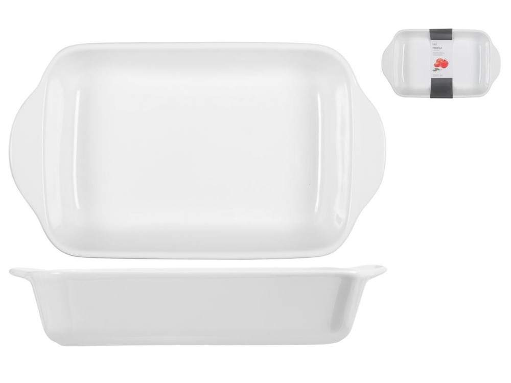 Rectangular White Porcelain Baking Dish 22X31 Cm H&H