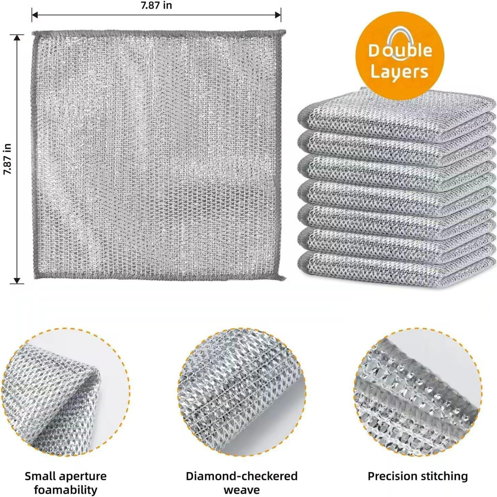 Multifunctional Non-Scratch Wire Dishcloth, Reusable Steel Wool Scrubber