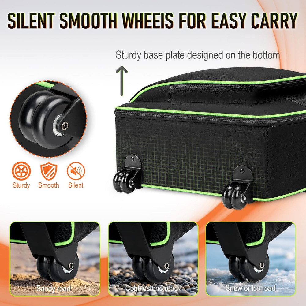 Rolling DJ Controller Case With Wheels Backpack 17.3" Laptop Multi Pocket Padded