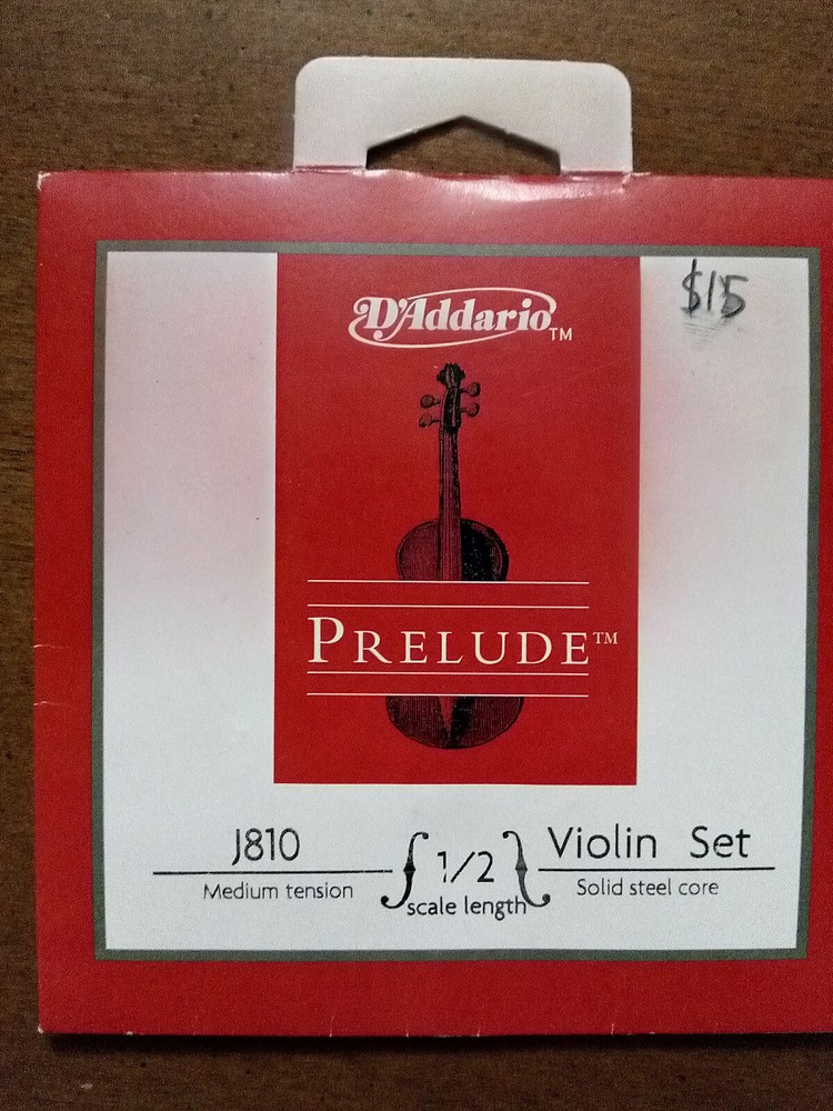 D'Addario Prelude Violin String Set, 1/2 Scale, Medium Tension