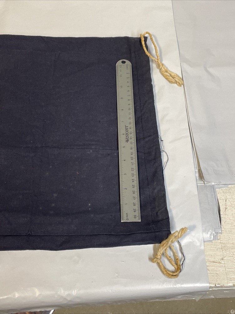 WW2 US Navy Blue Denim Barracks Laundry Drawstring Bag Sack USN 1940’s