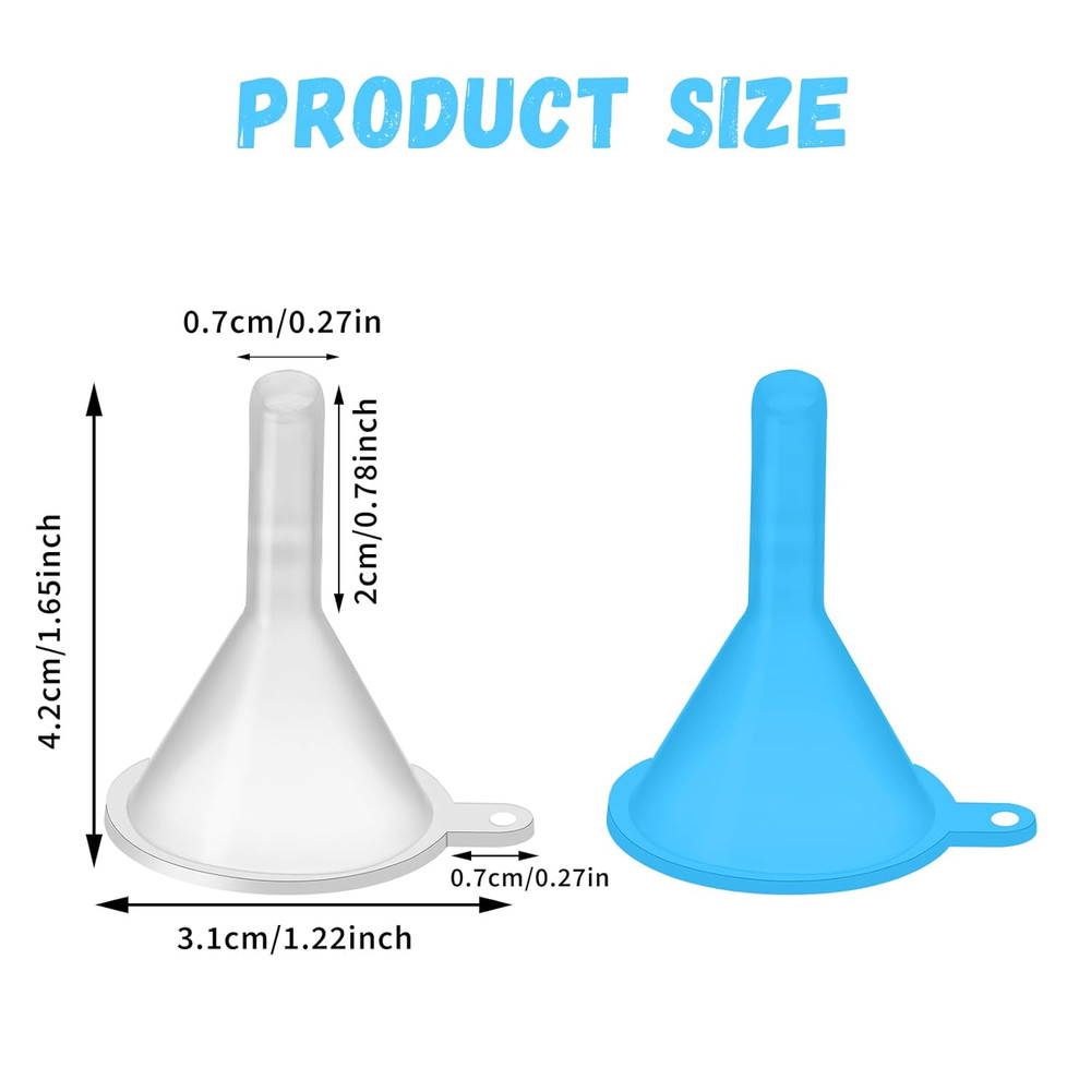 9PCS Plastic Small Funnel, Mini Perfume Funnel Filling Small Tiny Bottles Cap...