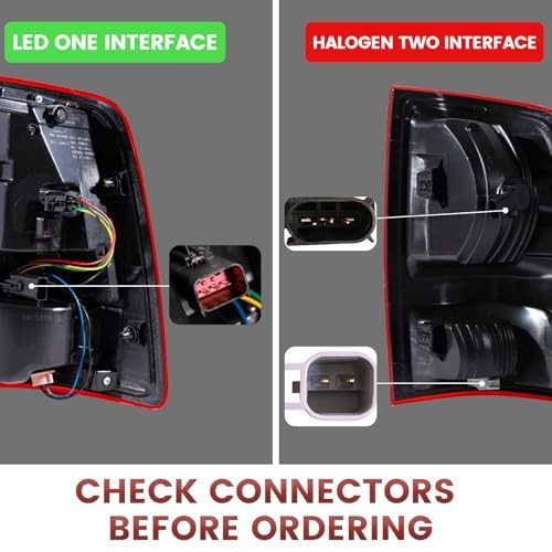 LED Tail Lights Assembly Compatible with 2013-2018 2013-2018 LED Black Border