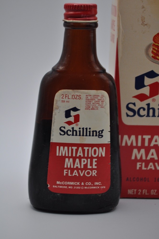 Vintage Schilling Imitation Maple Extract with Box Prop Pre Bar Code