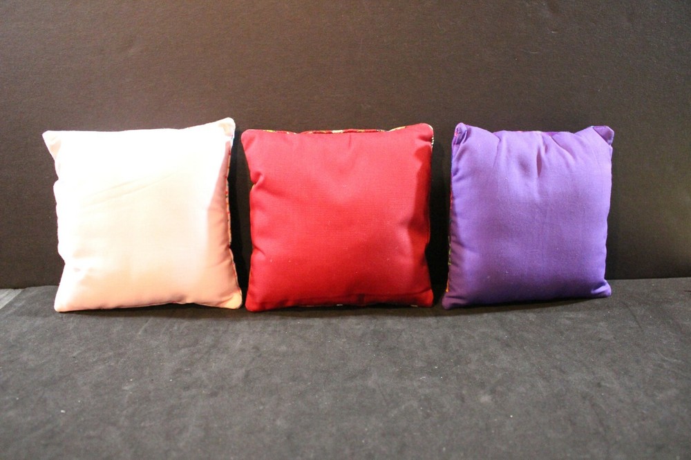 Stuffed Cross Stitch Needlepoint Pillows Mini Square Pillows - About 6" square