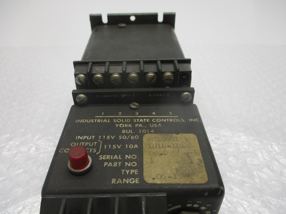 INDUSTRIAL SOLID STATE CONTROLS 1014 DELAY RELAY 115V UNMP