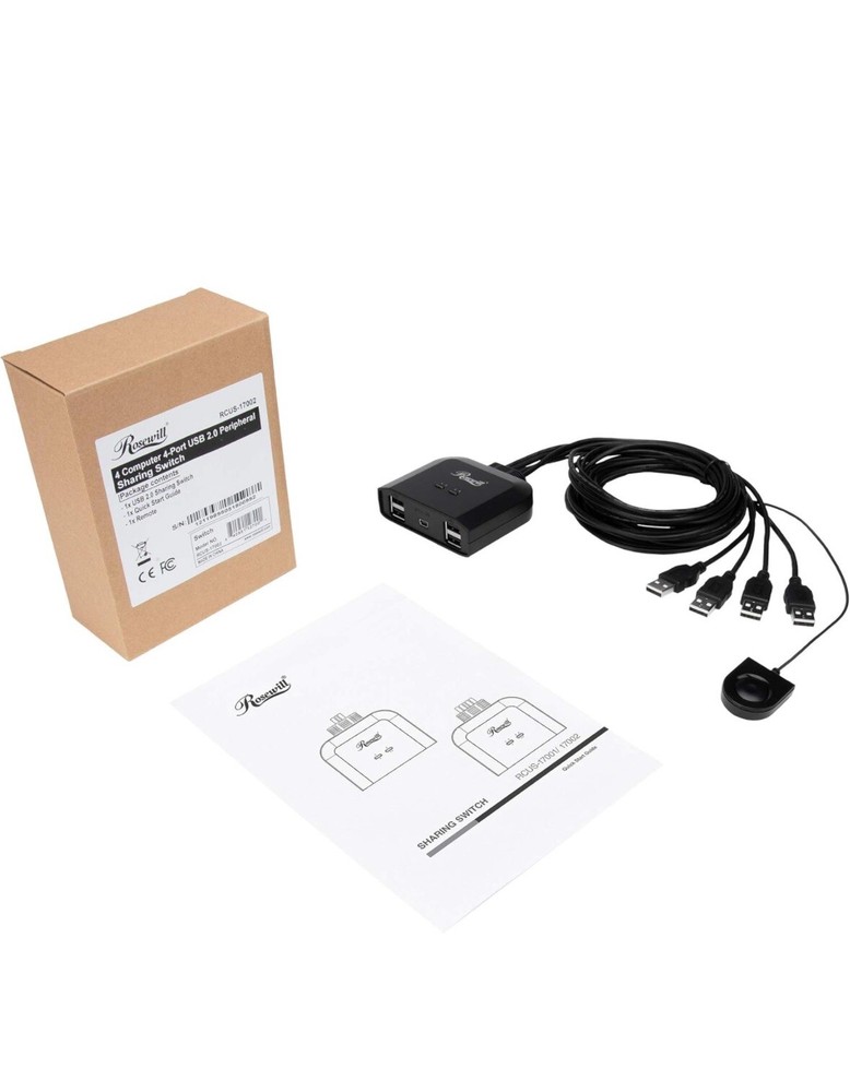 Rosewill 4 Port USB Cable KVM Switch SHIPPING b