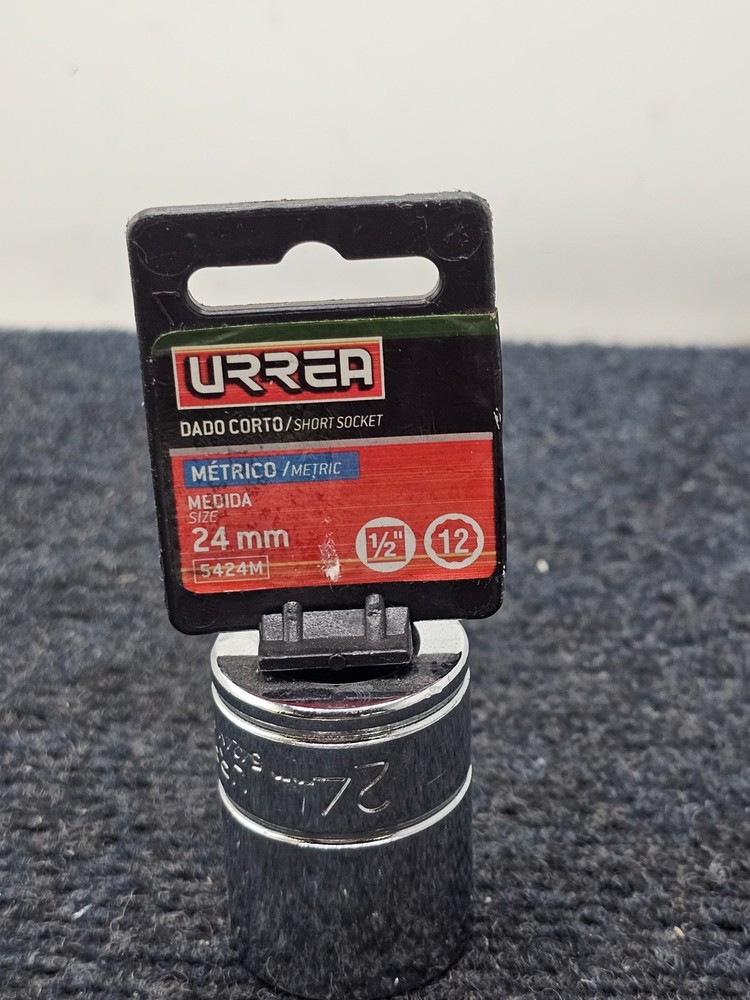 URREA 5424M 1/2" Drive 24mm 12 Point Long Chrome Socket