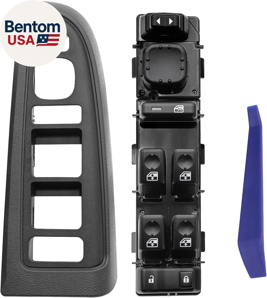 Master Power Window Switch Control Button & Bezel Compatible with 2003-2007 Chev