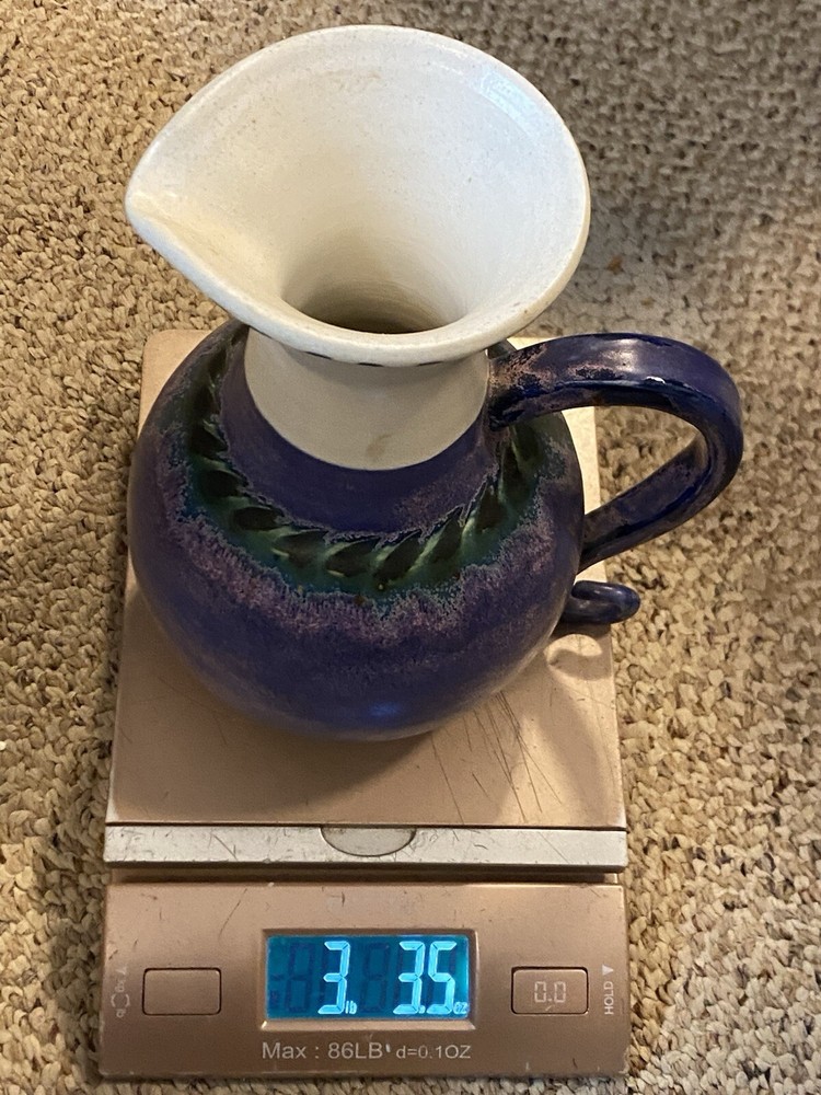 PLOUGHPENNY POTTERY MULTICOLORED PITCHER SIGNED LISA