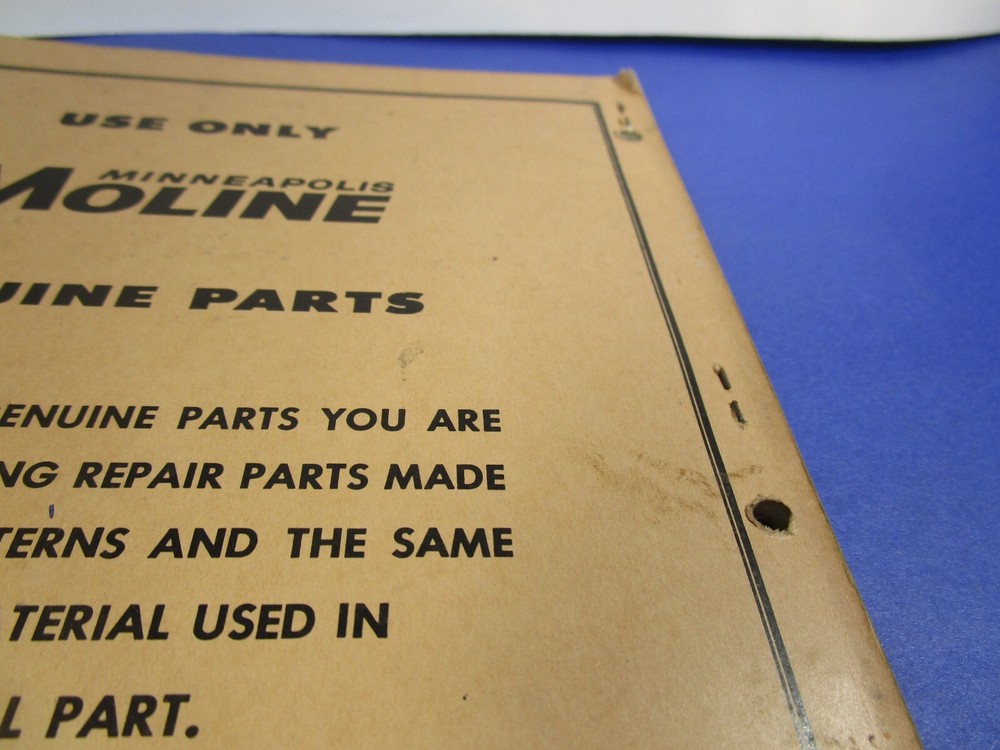 REPAIR CATALOG MOLINE MODEL UNI-COMBINE R-2014