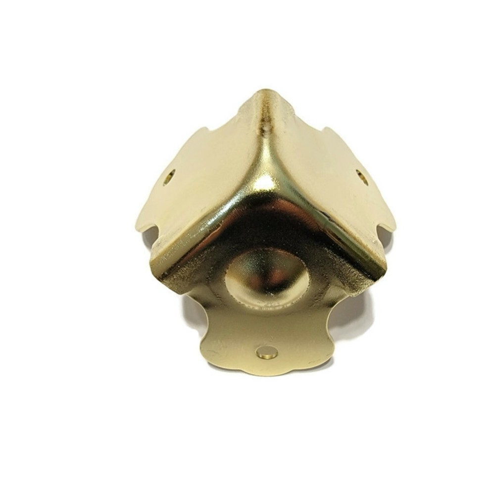 Large Trunk Corner Brass Plated with Dimple - Box Corner - Case Corner