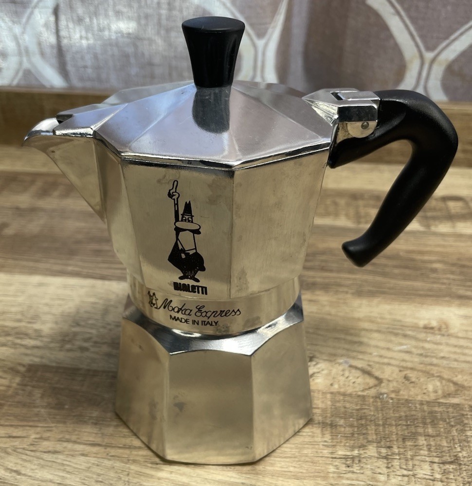 Bialetti Moka Express 1 Cup / 2Oz. 60ml Espresso Maker - Silver Complete Tested