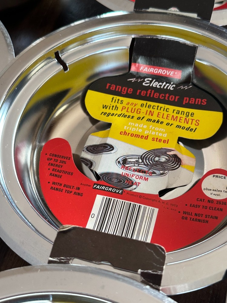 NOS 7-PACK LOT Vintage Electric Range Reflector Pans