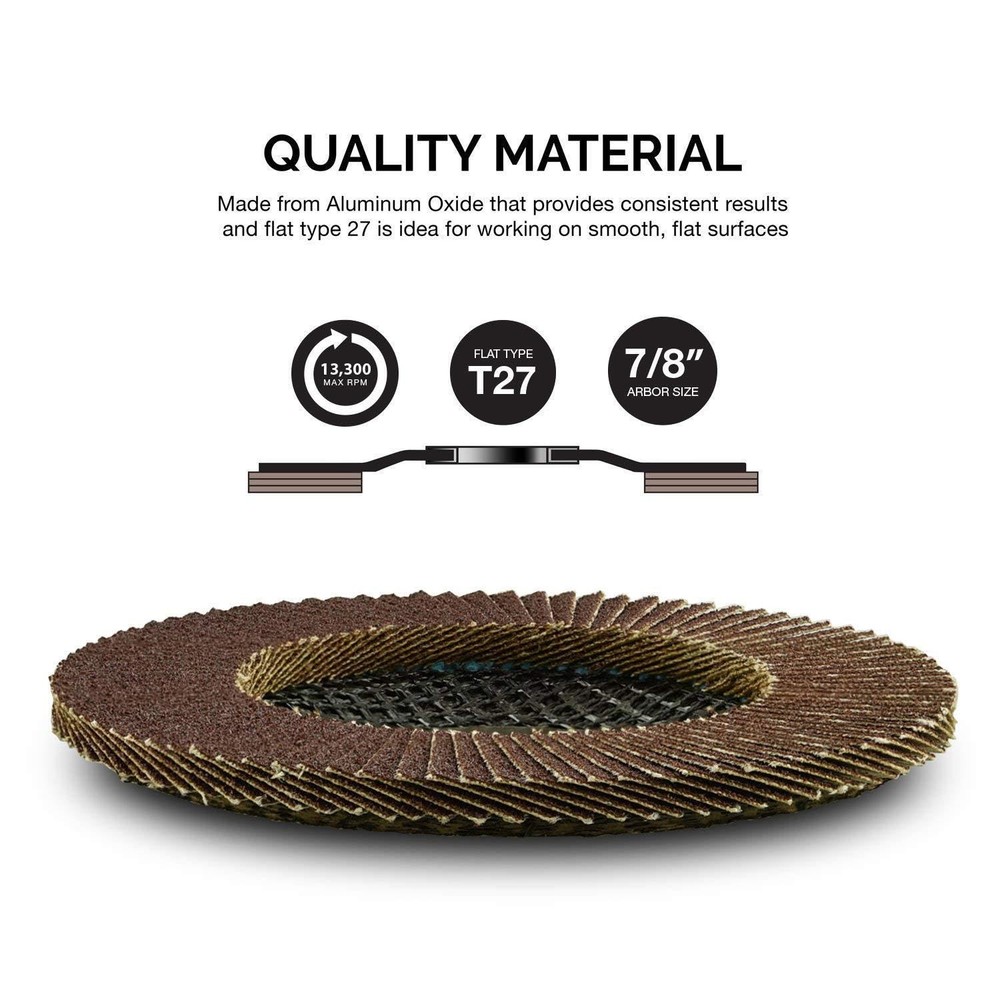 Aluminum Oxide Flap Discs 4-1/2 10 Pack New