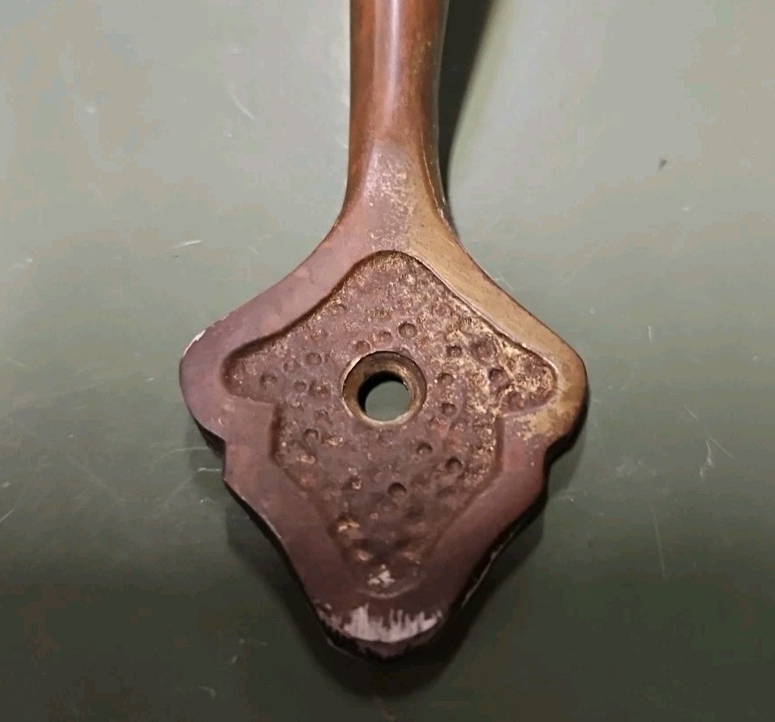 Vintage Antique Large Solid Brass Door Push Pull Ornate Handle Hole